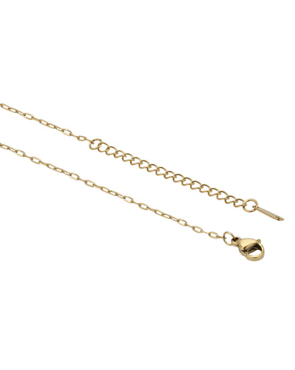 Gold Plated Everyday Blue Crystal Square Pendant and Chain