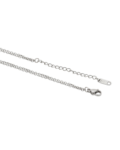 Silver Plated Water Drop Layered Necklace