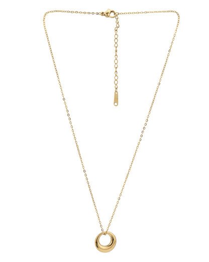 Gold Plated Circular Pendant and Chain