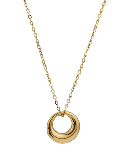 Gold Plated Circular Pendant and Chain