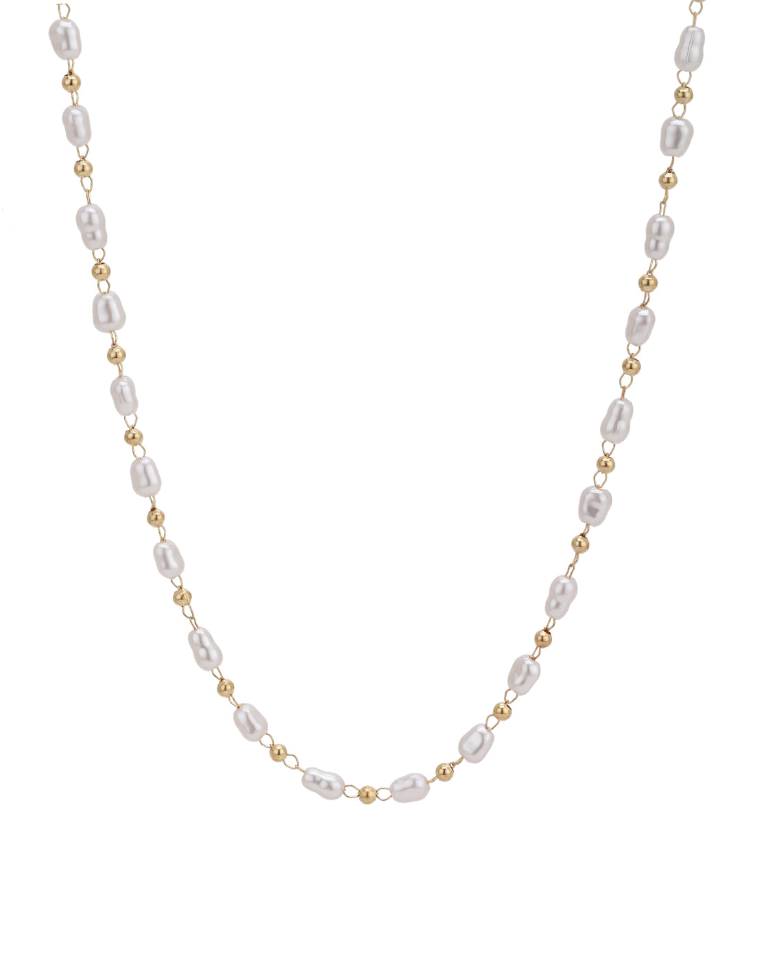 Rose Gold Plated Pearl Necklace