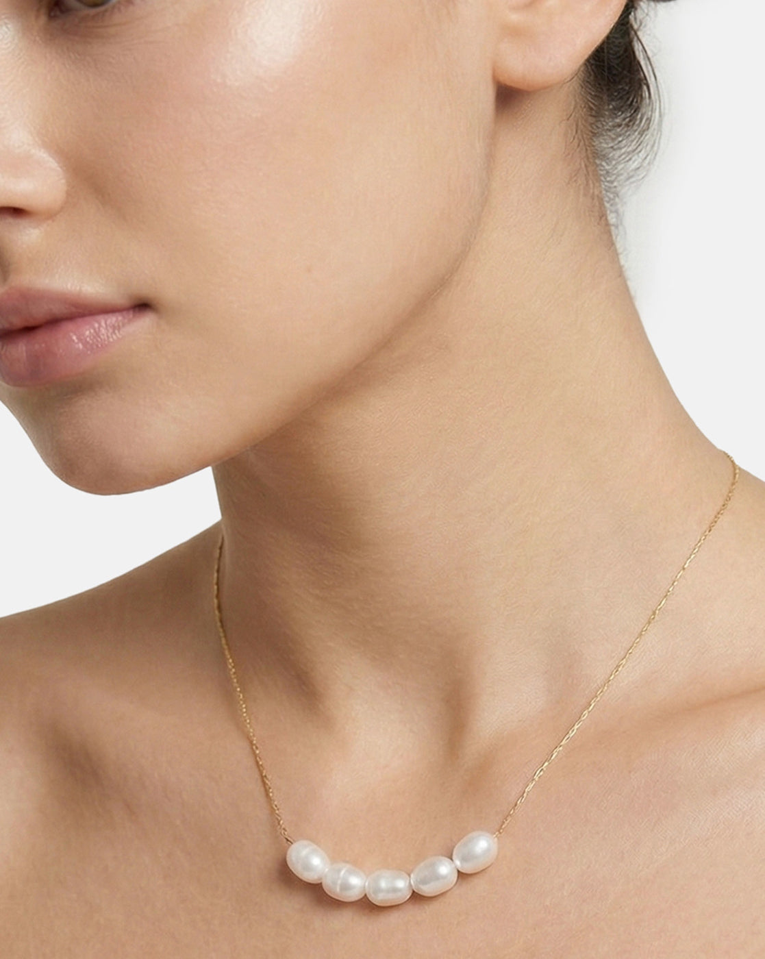 18kt Gold Plated Multiple Pearl Necklace