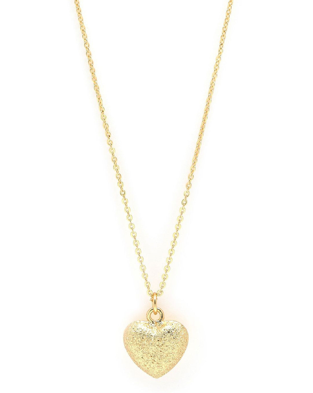 18kt Gold Plated Puffy Heart Pendant and Chain