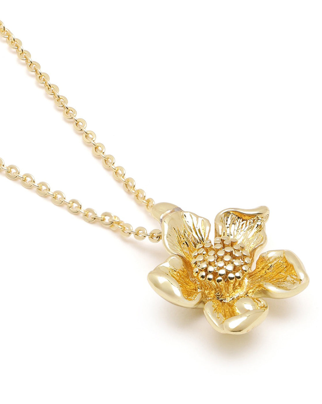 18kt Gold Plated Floral Pendant and Chain
