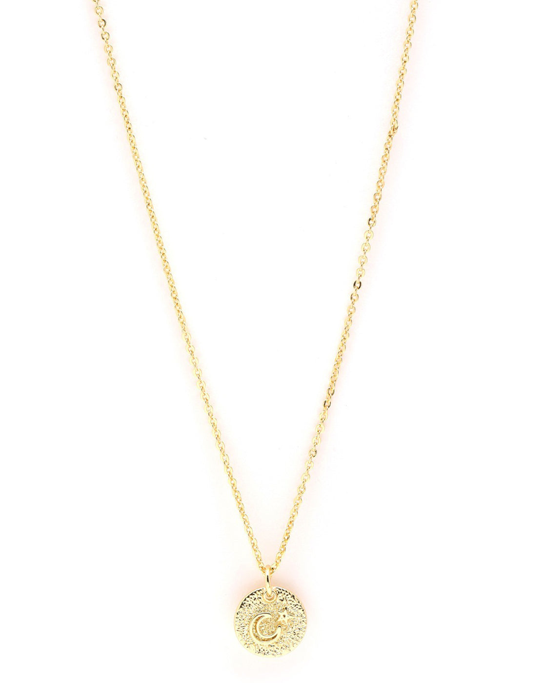 18kt Gold Plated Moon and Star Pendant and Chain