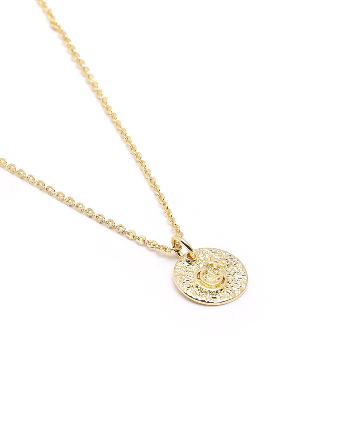 18kt Gold Plated Moon and Star Pendant and Chain