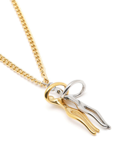 18kt Gold Plated Couple Hug Pendant and Chain