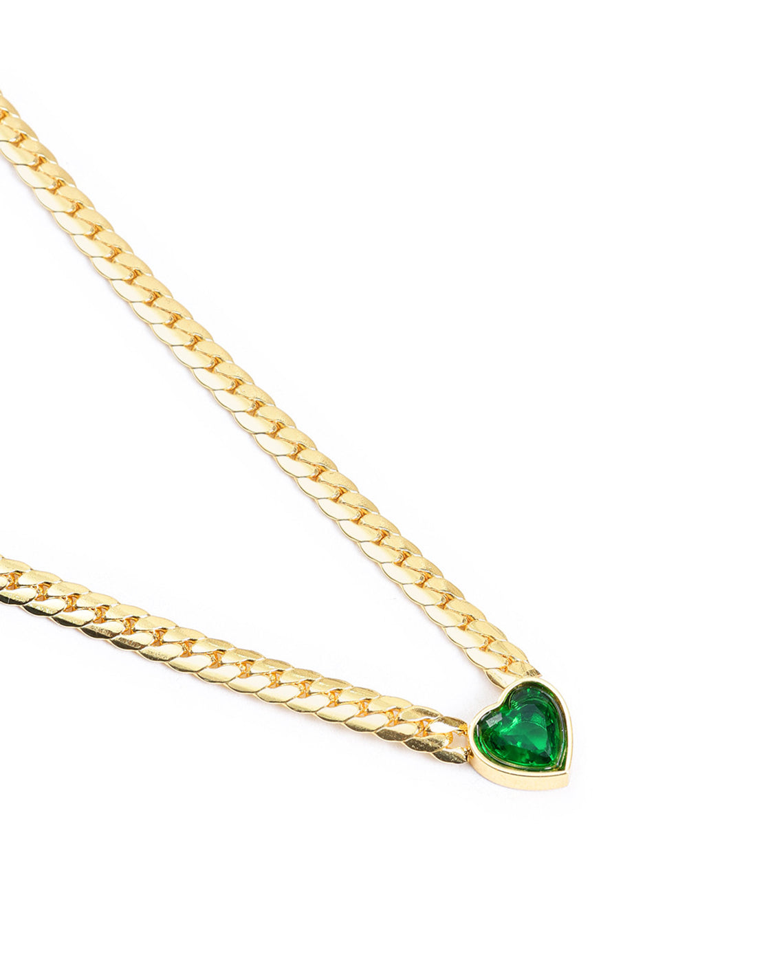 18kt Gold Plated Heart Solitaire Pendant Necklace