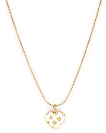 18kt Gold Plated Shell and Heart Pendant and Chain