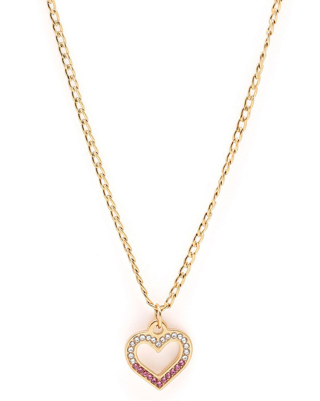 18kt Gold Plated CZ Heart Pendant and Chain