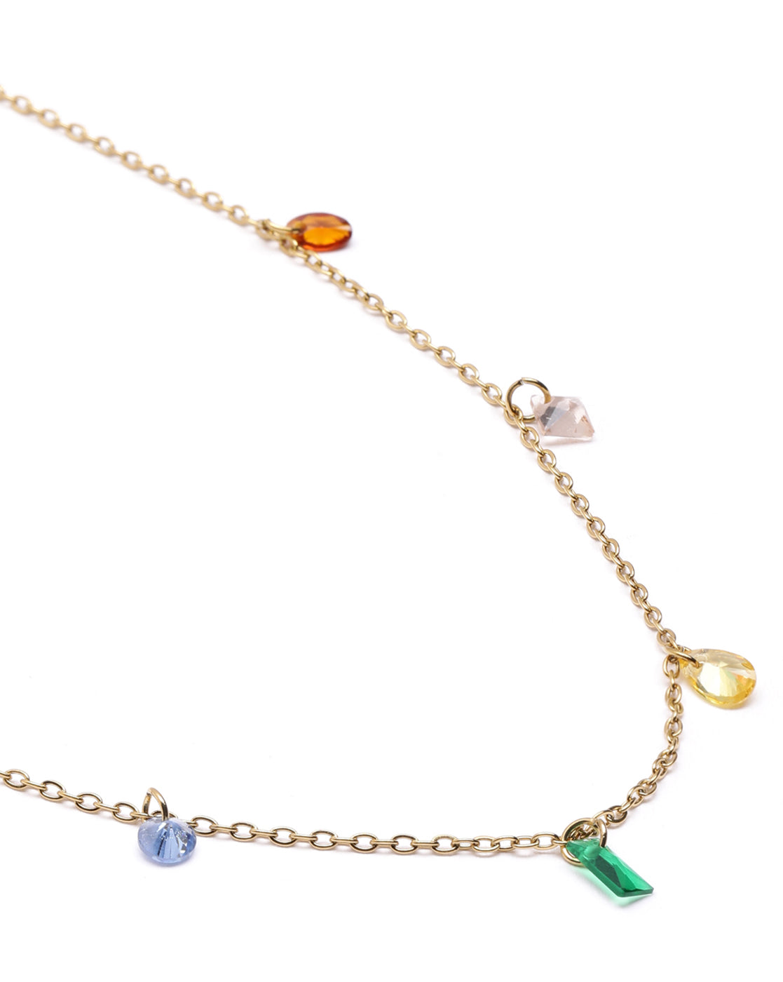 Gold Plated Color Stone Accent Necklace