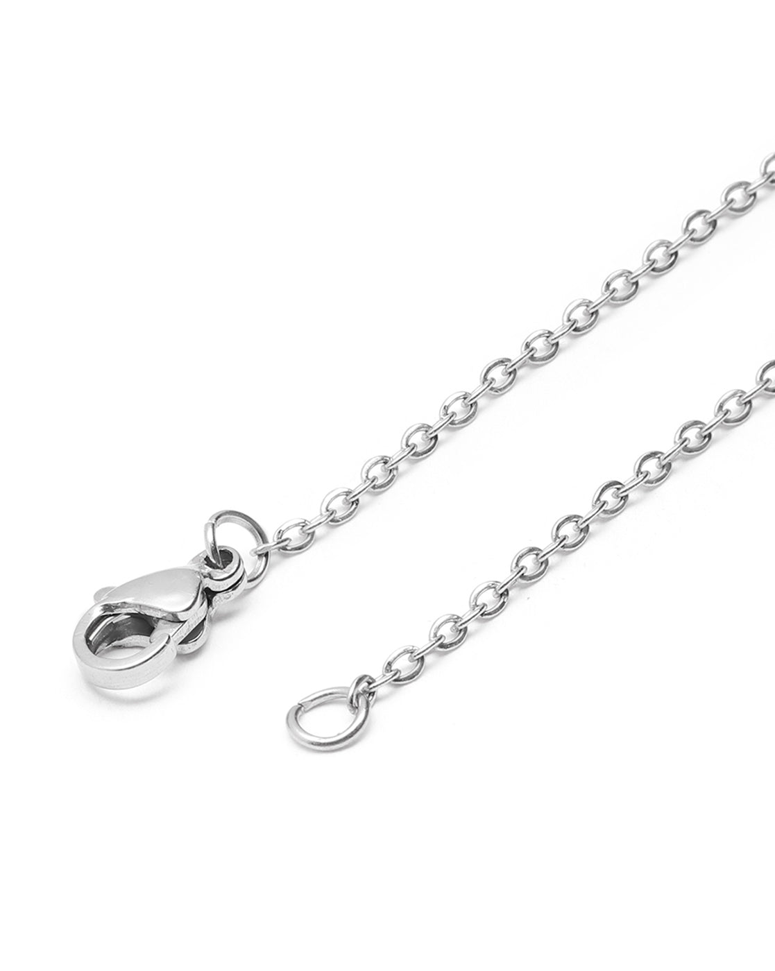 Silver Plated CZ Teardrop Pendant and Chain