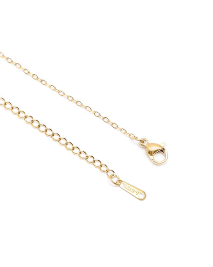 Gold Plated Pink CZ Floral Pendant and Chain