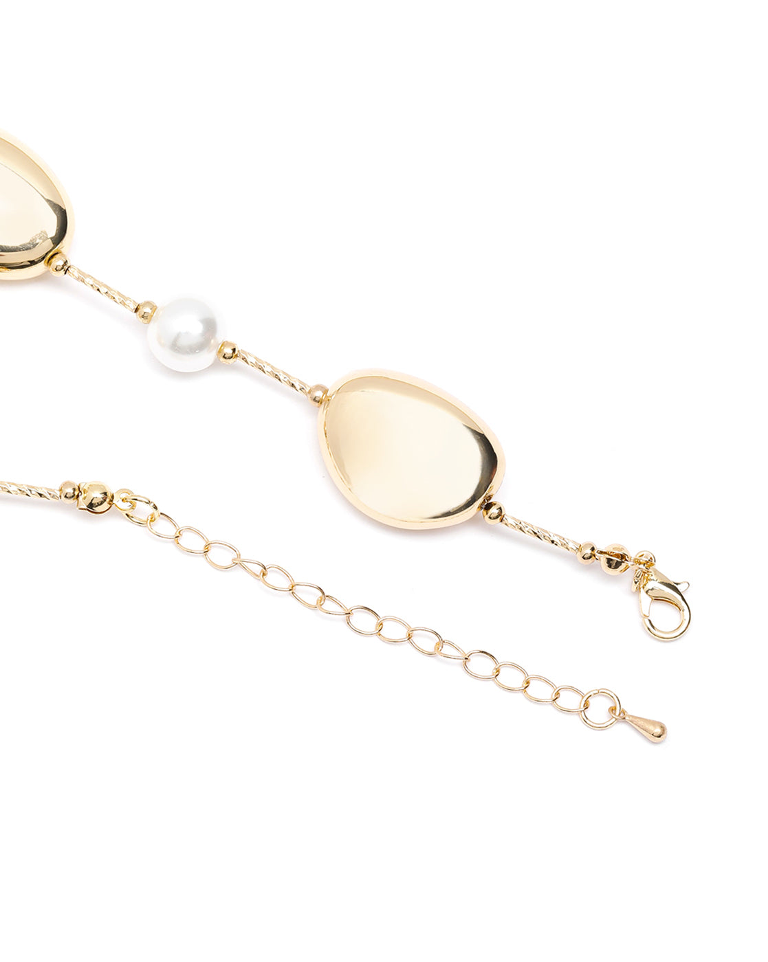 Gold-Plated Pearl Accent Statement Long Necklace