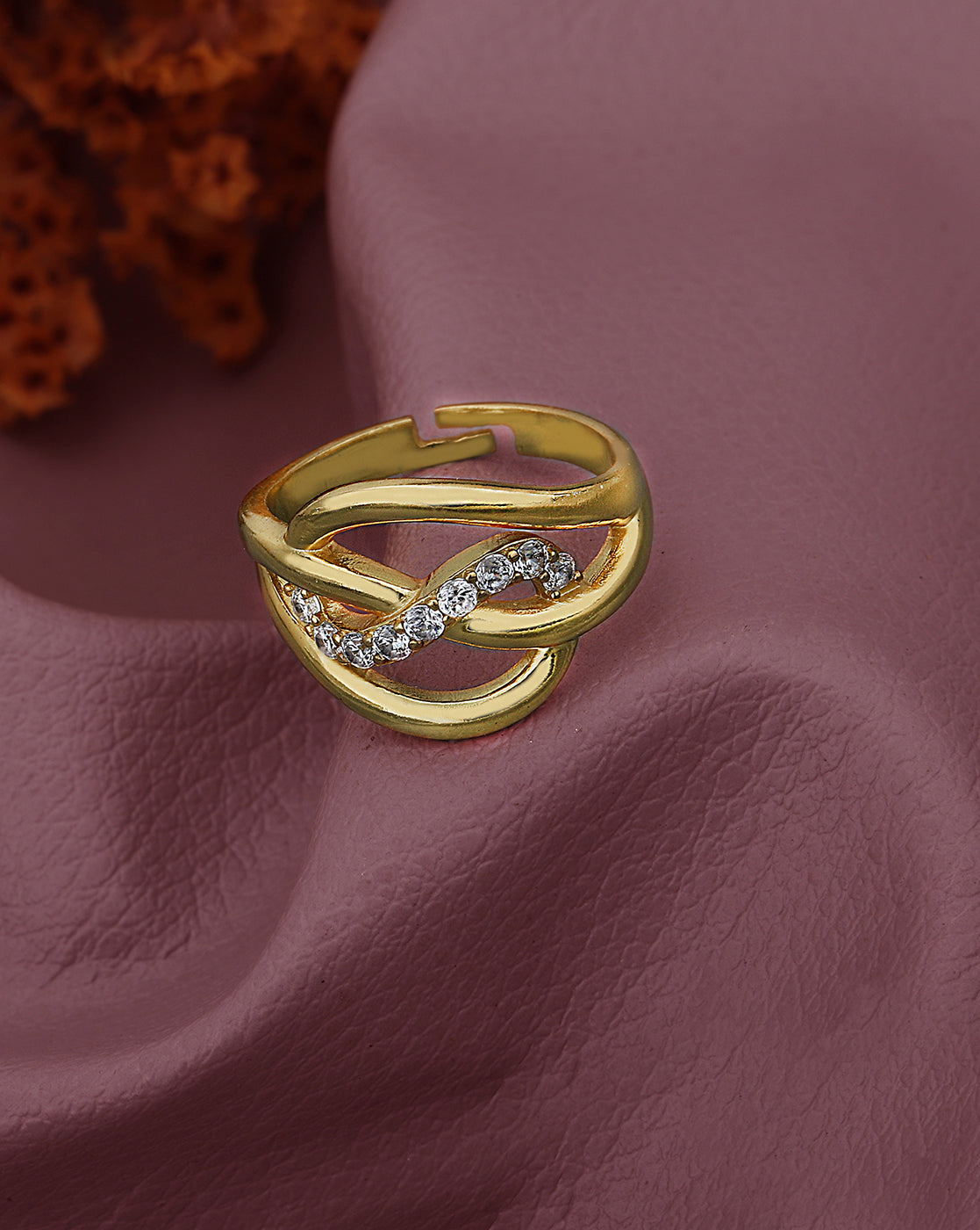 18kt Gold Plated Classic Adjustable Finger Ring