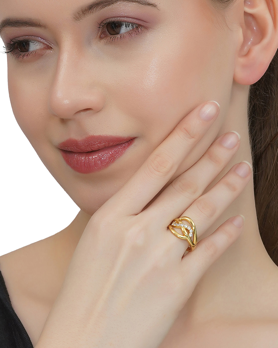 18kt Gold Plated Classic Adjustable Finger Ring