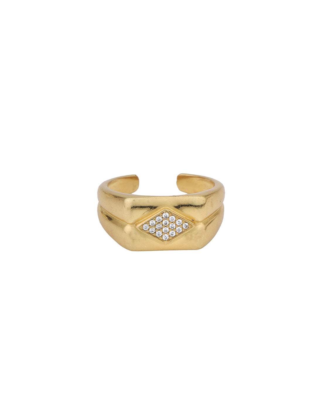 18kt Gold Plated with CZ Fancy Adjustable Finger Ring