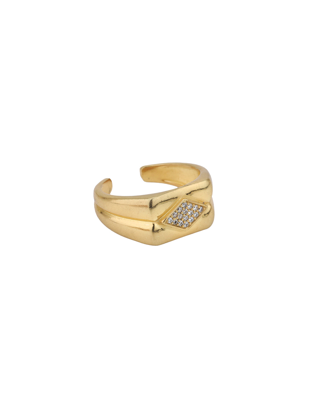 18kt Gold Plated with CZ Fancy Adjustable Finger Ring