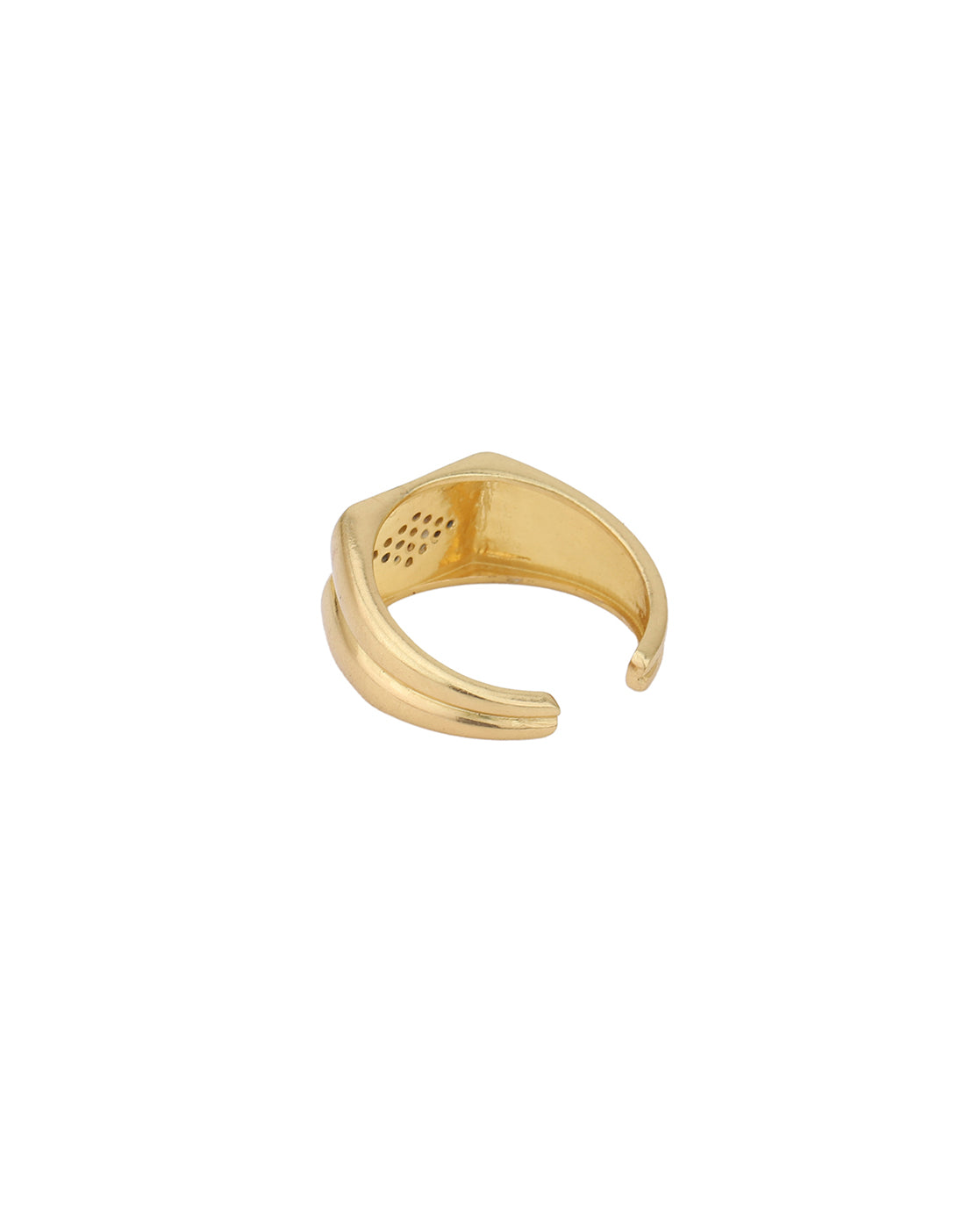 18kt Gold Plated with CZ Fancy Adjustable Finger Ring