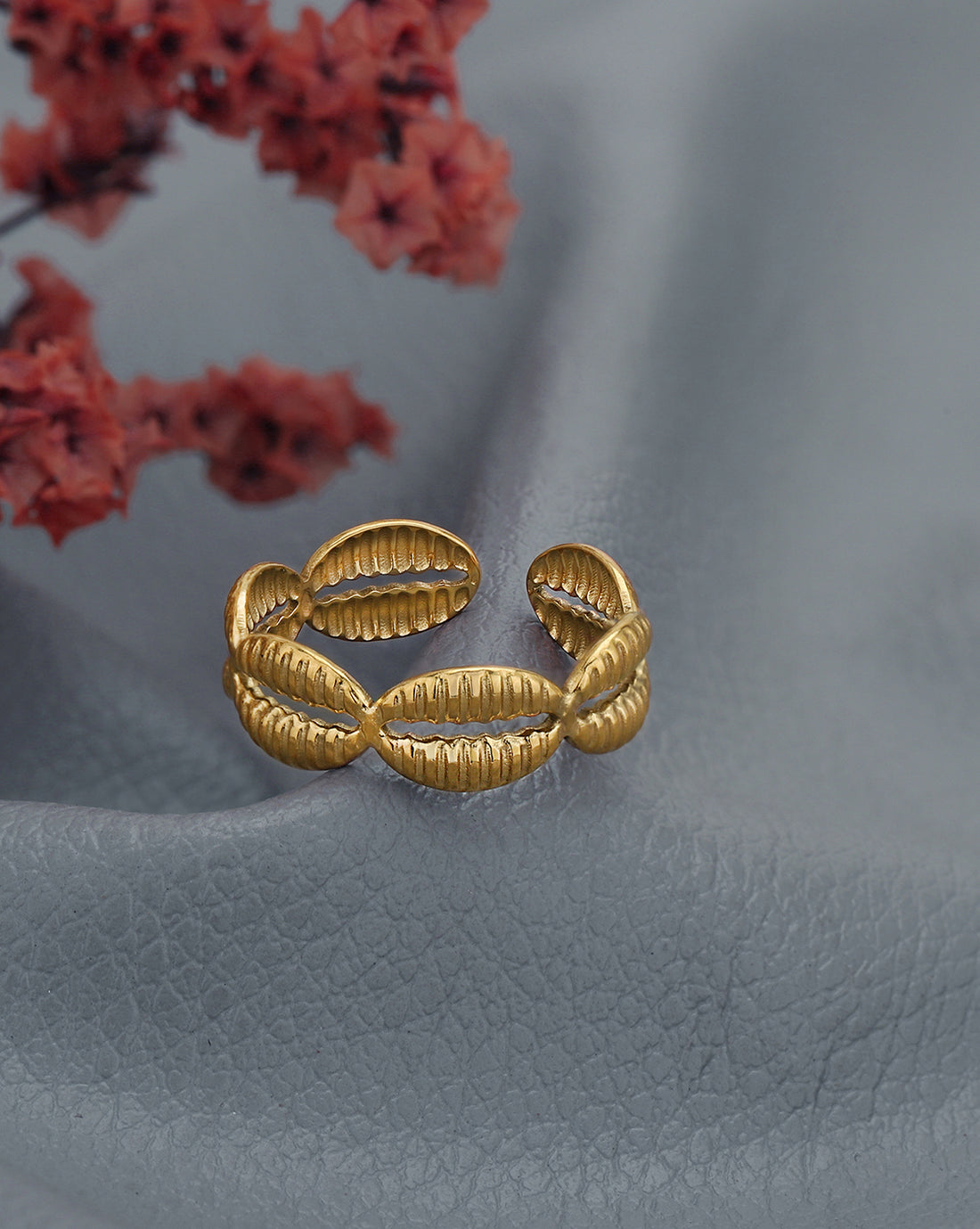 Gold Plated Fancy Adjustable Finger Ring