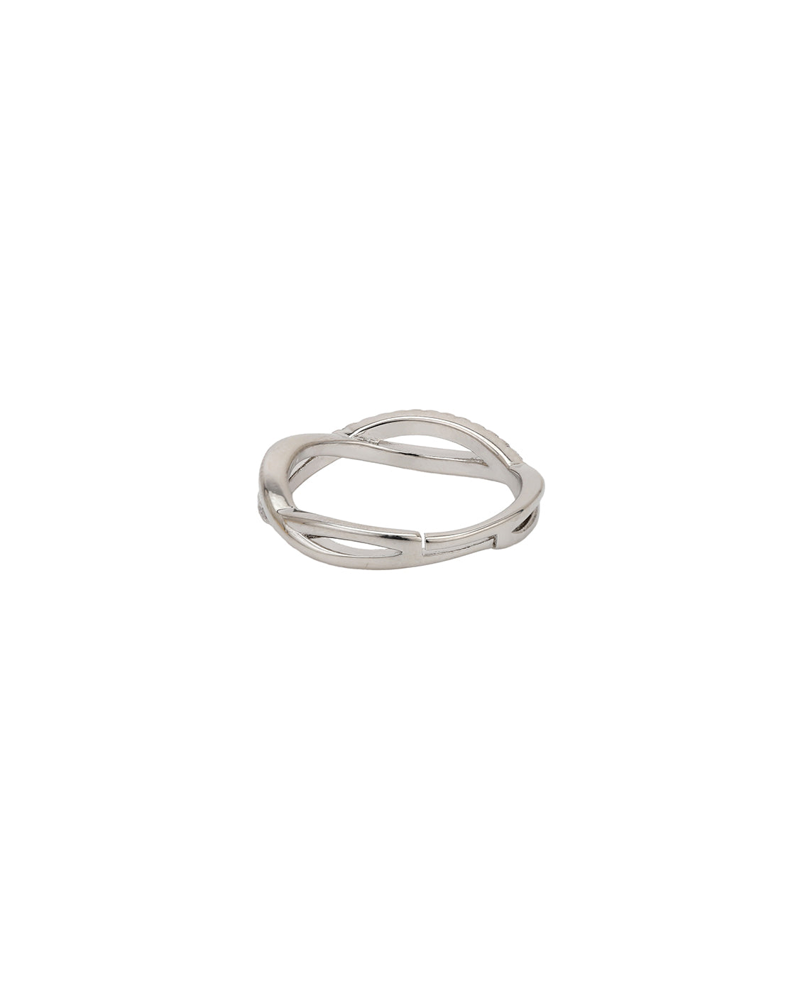 Silver Plated CZ Infinity Adjustable Ring
