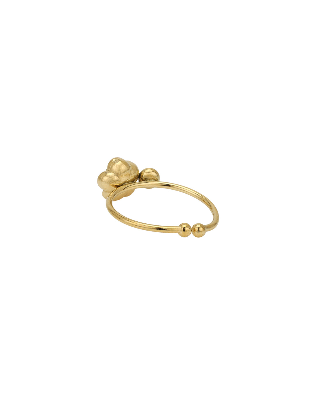 Gold Plated CZ Floral Adustable Ring