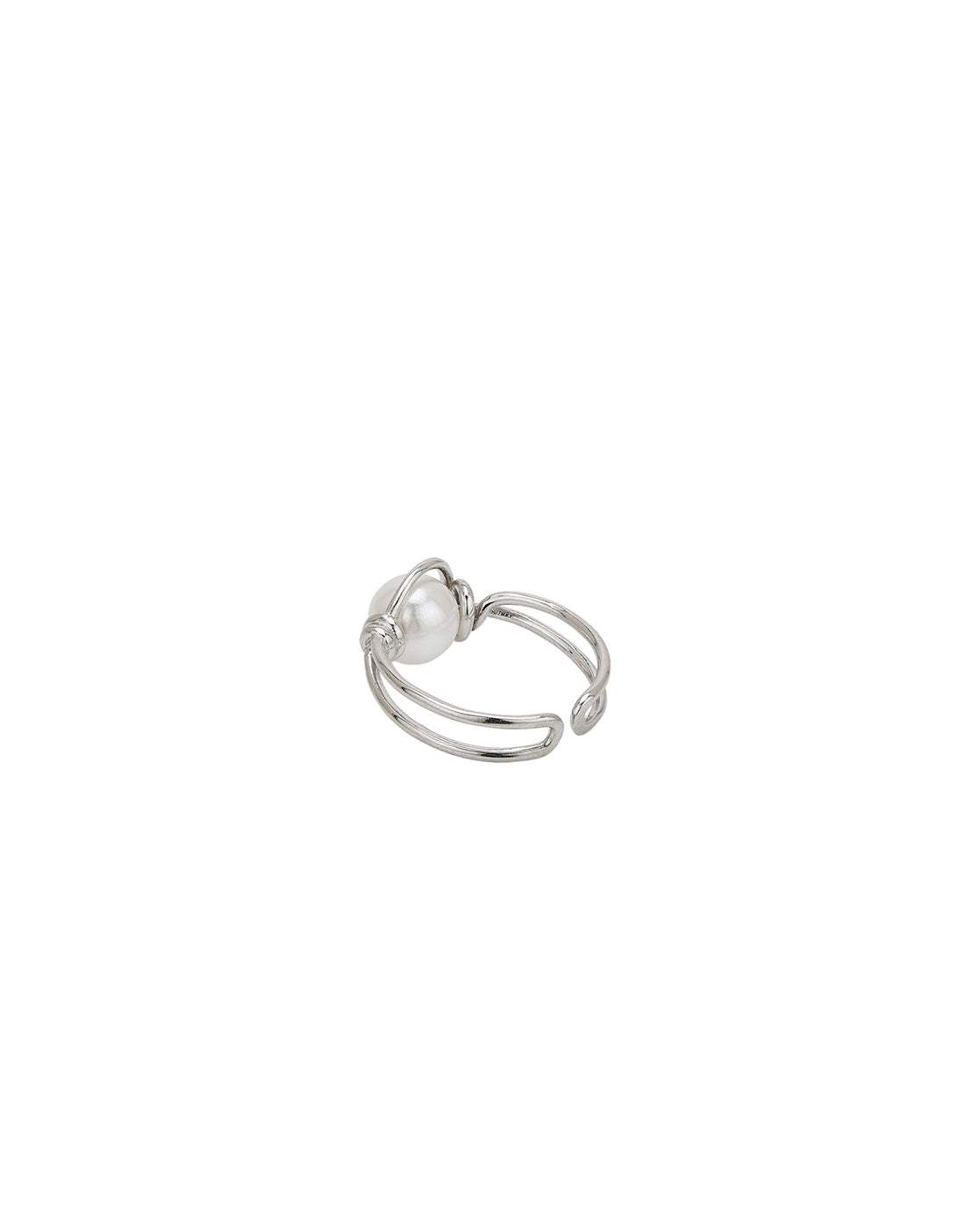 Silver Plated White Pearl Adjustable Ring