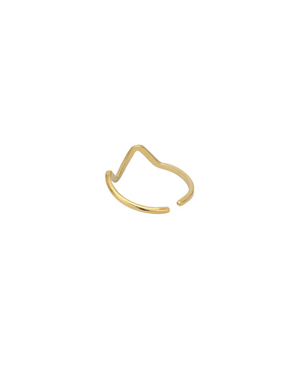Gold Plated CZ Lifeline Adjustable Ring
