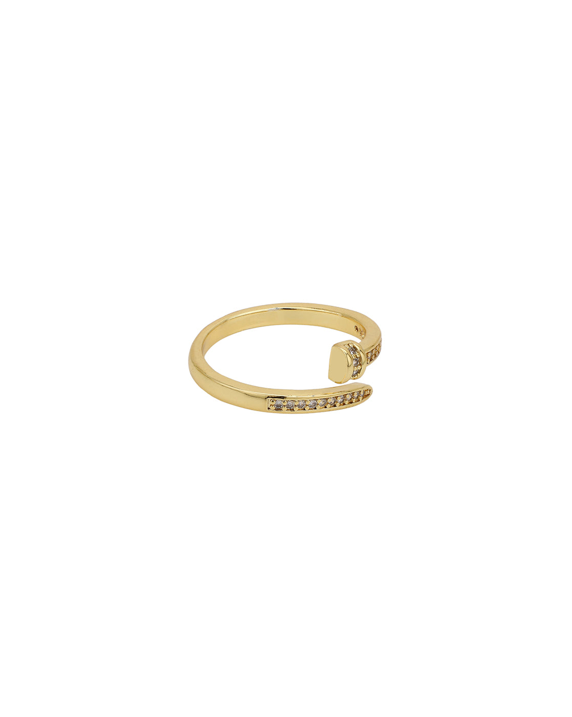 Gold Plated CZ Adjustable Ring