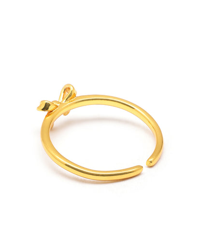 Gold Plated Bow Adjustable Ring