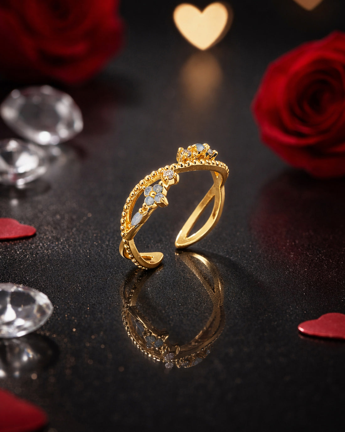 Gold Plated CZ Infinity Classic Ring