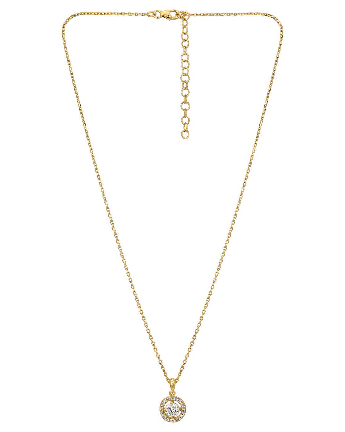 18kt Gold Plated with CZ Necklace and Earring Set