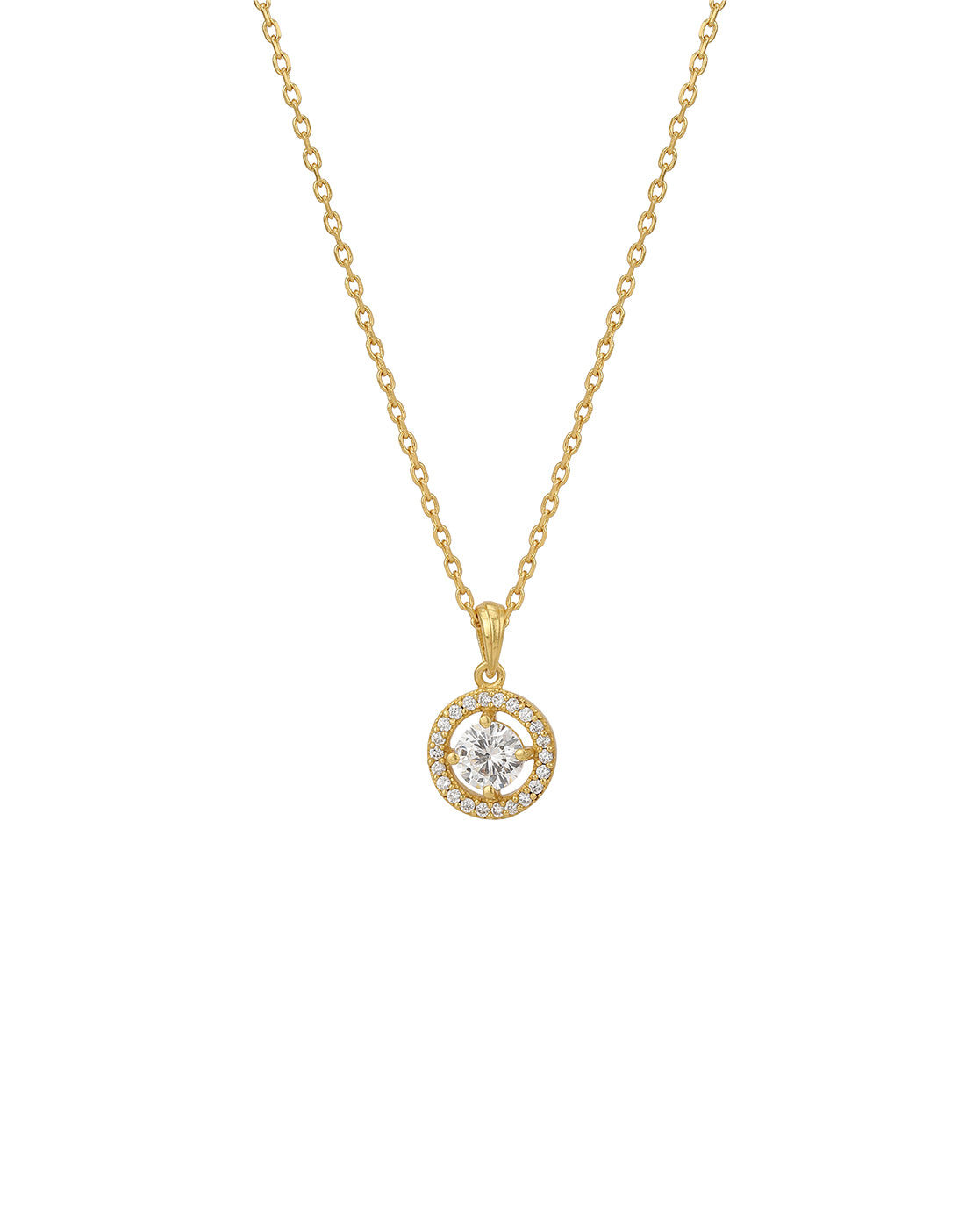 18kt Gold Plated with CZ Necklace and Earring Set