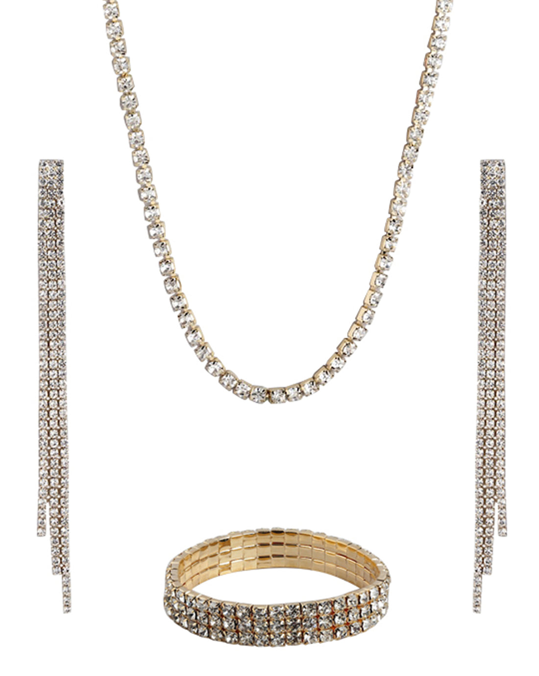 Gold Plated With Cz Jewellery Set For Women