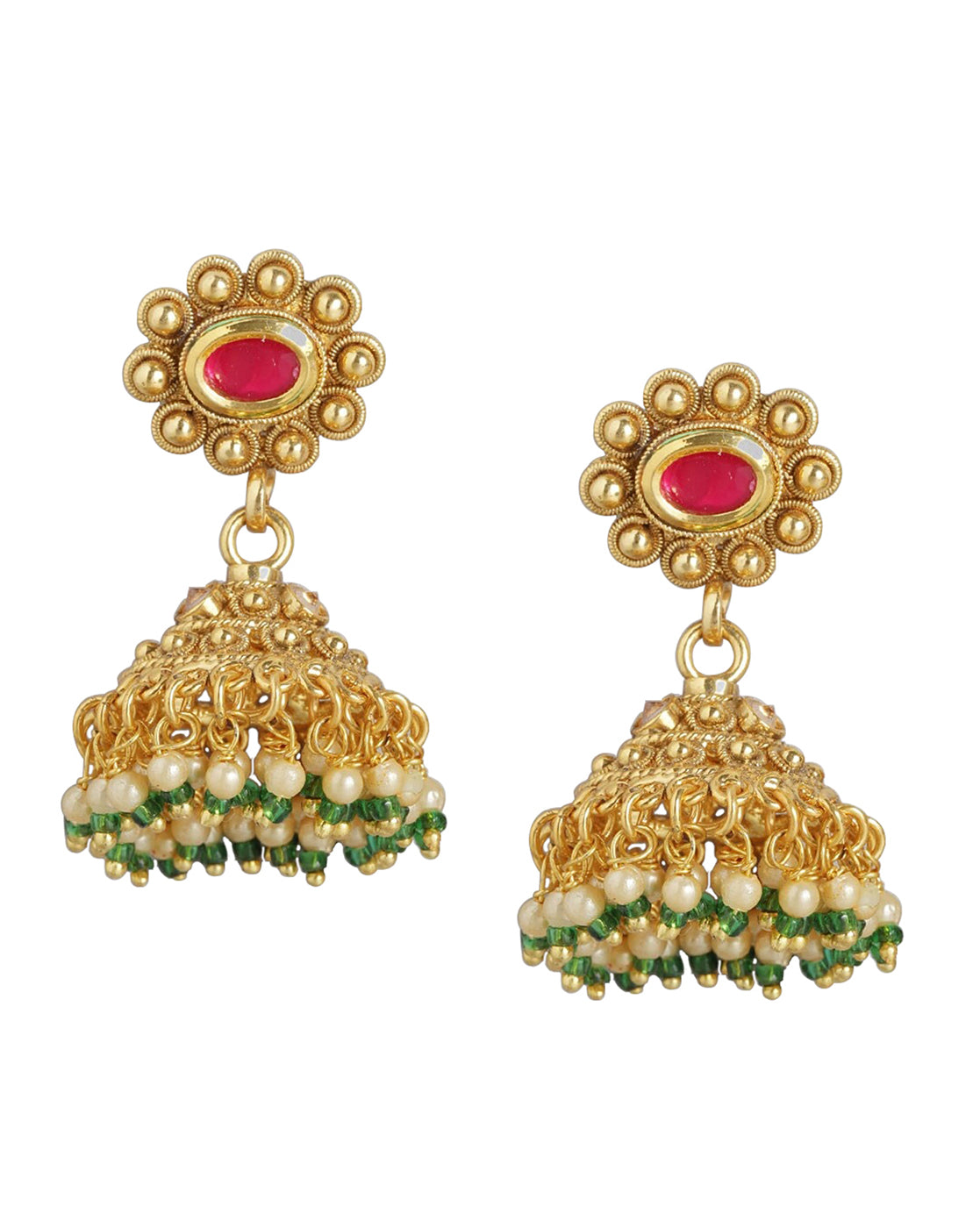 Gold Plated Kundan Bridal Long Necklace With Earring Set For Women