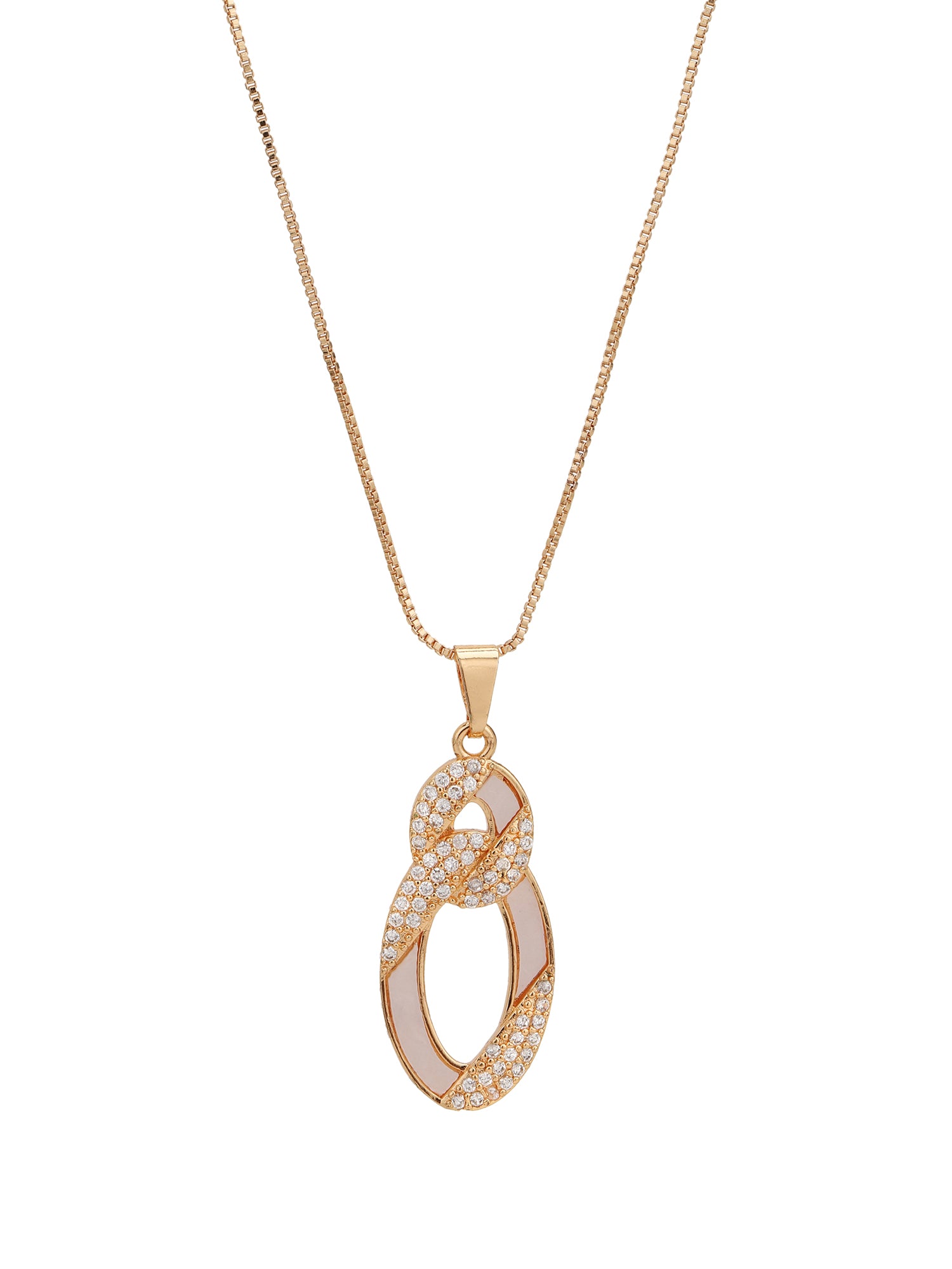 Rose Gold Plated with CZ Infinity Pendant and Earring Set