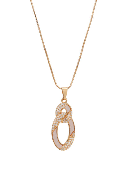 Rose Gold Plated with CZ Infinity Pendant and Earring Set