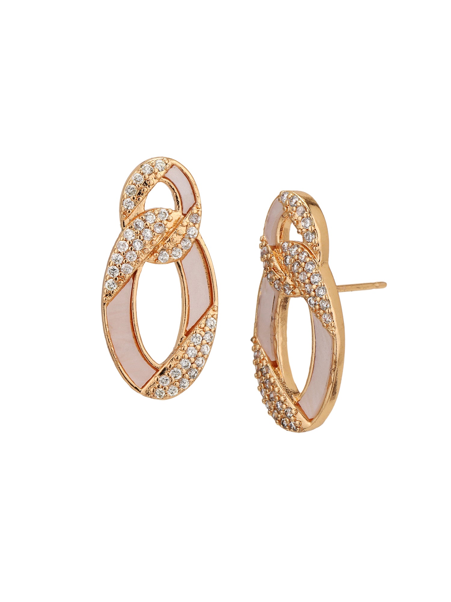 Rose Gold Plated with CZ Infinity Pendant and Earring Set