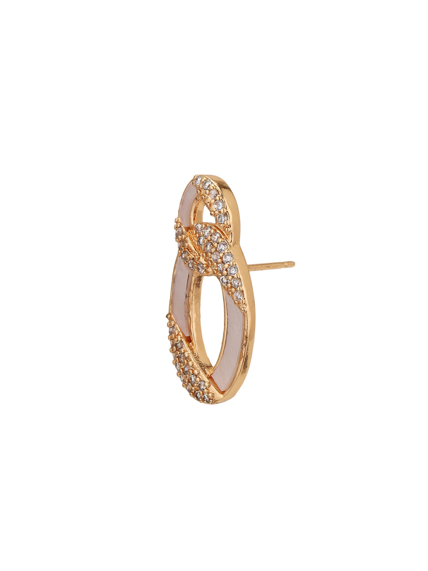 Rose Gold Plated with CZ Infinity Pendant and Earring Set