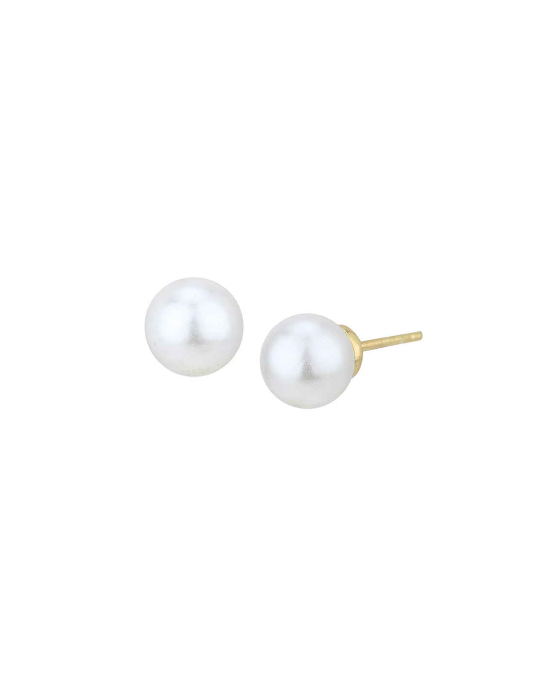 18kt Gold Plated Circular Pearl Studs &amp; Necklace Set