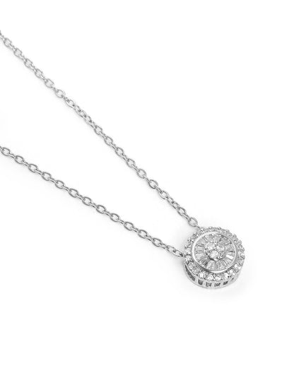 Silver Plated CZ Spiral Necklace and Earring Set