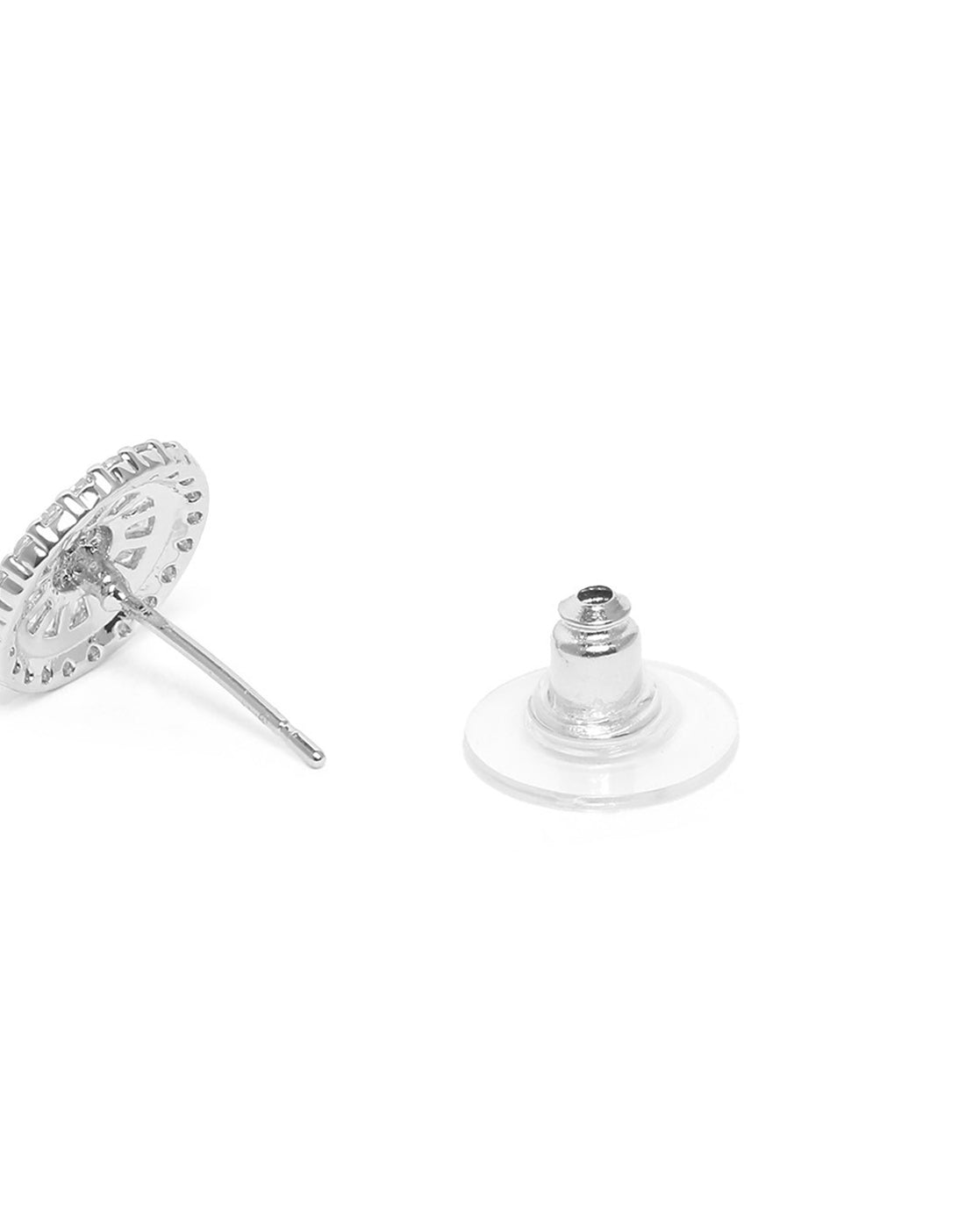 Silver Plated CZ Spiral Necklace and Earring Set