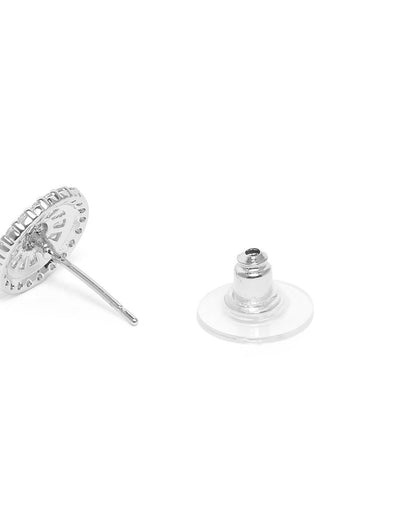 Silver Plated CZ Spiral Necklace and Earring Set