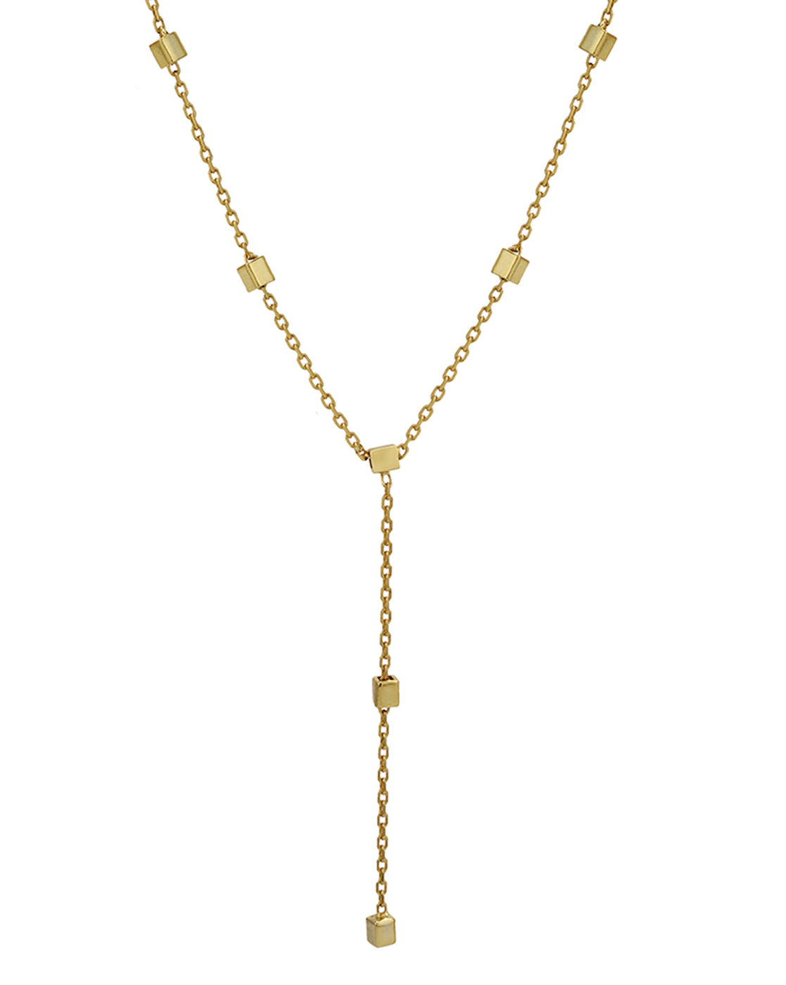 18kt Gold Plated Lariat Necklace and Earring Gift Set