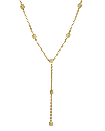 18kt Gold Plated Lariat Necklace and Earring Gift Set