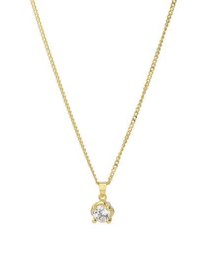 18kt Gold Plated CZ Dangling Solitaire Fancy Jewellery Set