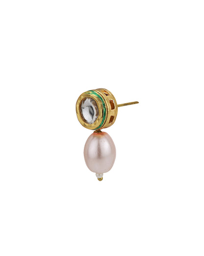 Gold Plated BabyPink Freshwater Pearl Beaded Jewellery Set