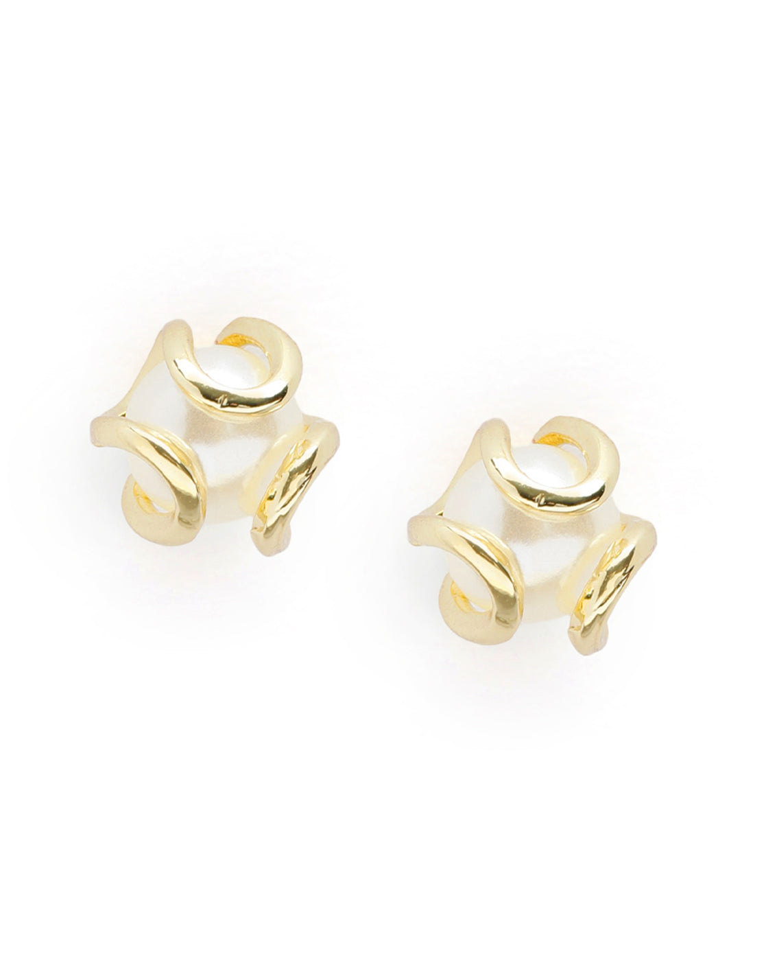 Premium Gold Plated Pearl Necklace and Earring Set