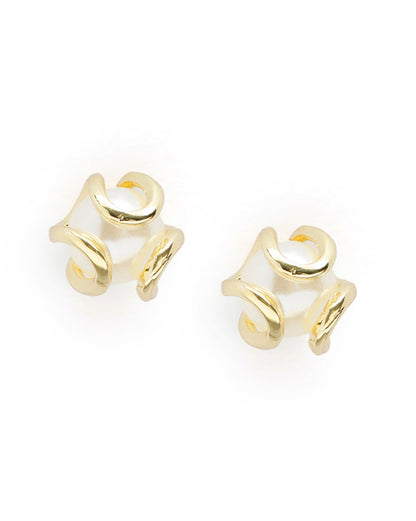 Premium Gold Plated Pearl Necklace and Earring Set