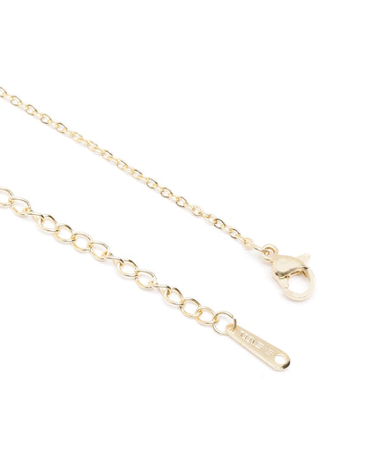 Gold Plated CZ Clover Necklace and Earring Set